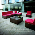 DE- (112) mobiliário de exterior sofá vime / rattan l conjunto de sofá em forma